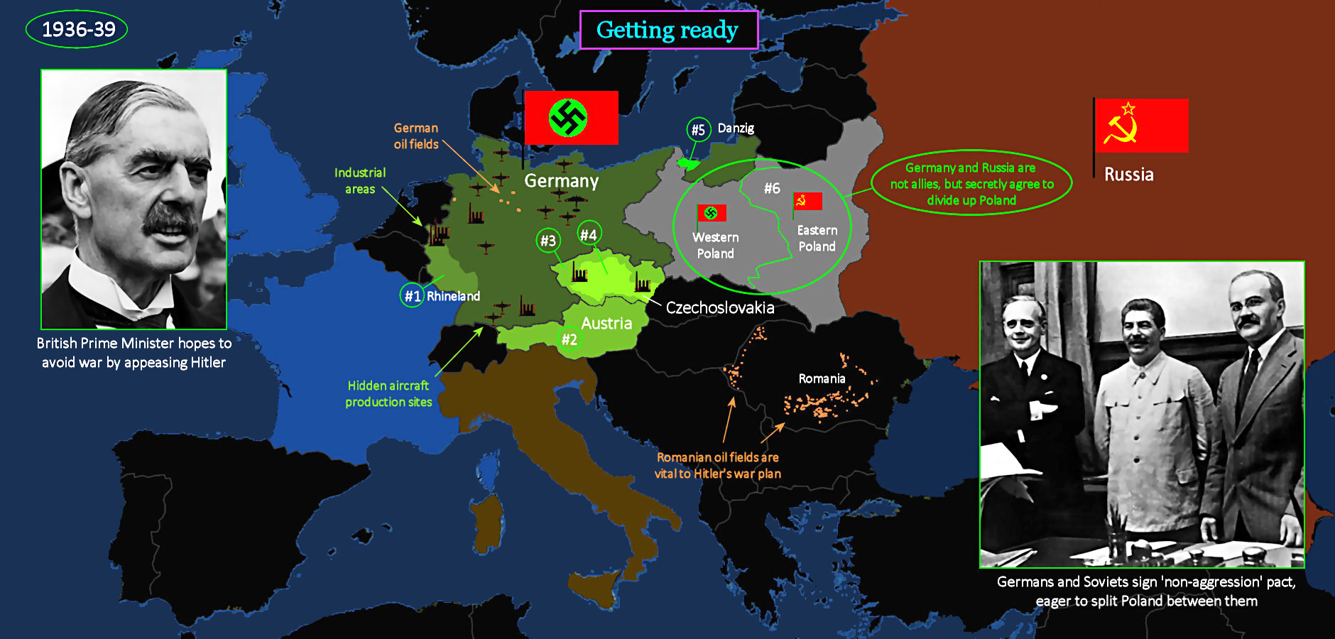 German-Soviet non-aggression pact, 1939 map